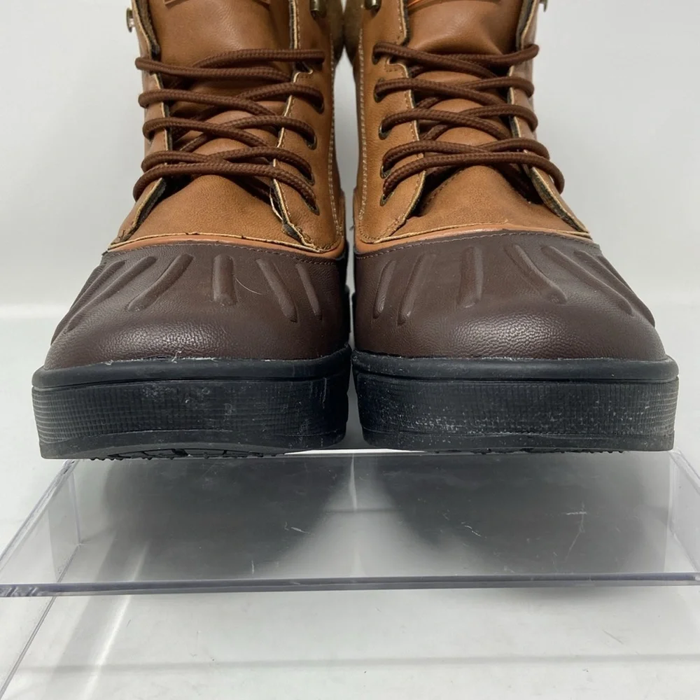 NWT Nautica Duck Brown Padden Waterproof Insulated Lace Up Vegan Boots Size 10